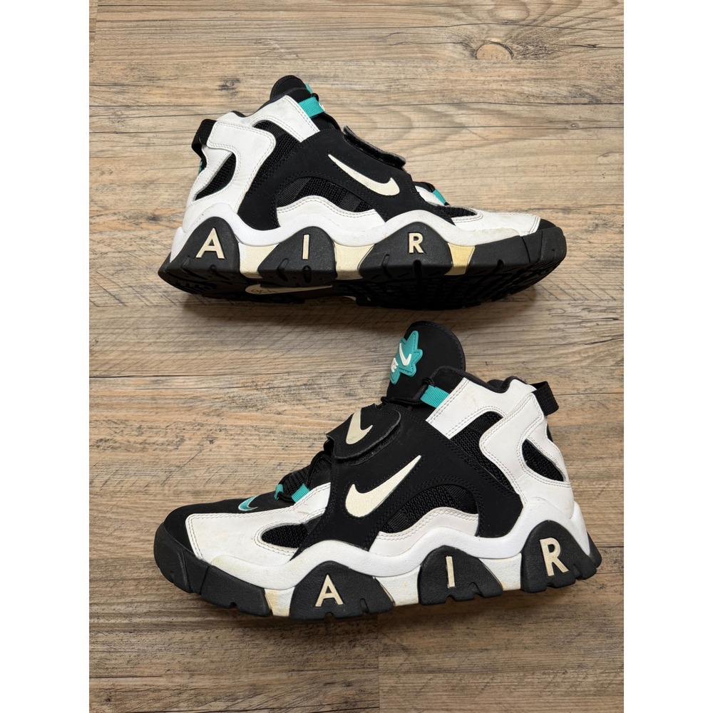 Nike Air Barrage Mid White Black Cabana Hyper Jade AT7847-001 Mens 11.5 Sneakers